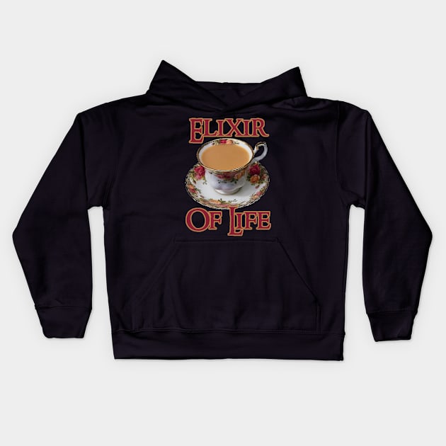 Tea - The Elixir of Life Kids Hoodie by spyderfyngers